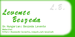 levente beszeda business card